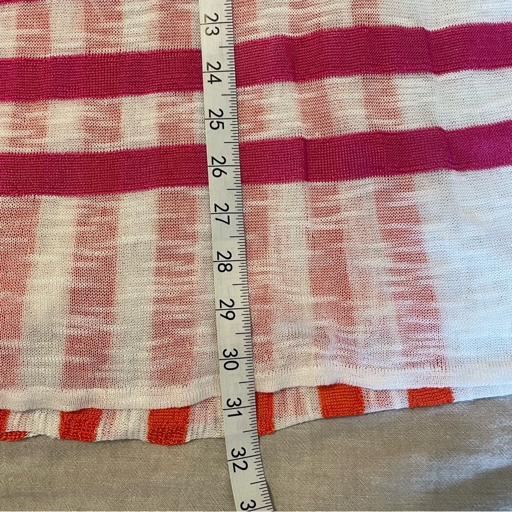 Jones New York Size 2XL Long Pink/ Orange Stripe Pull-Over Cruise Comfortable - Picture 5 of 6